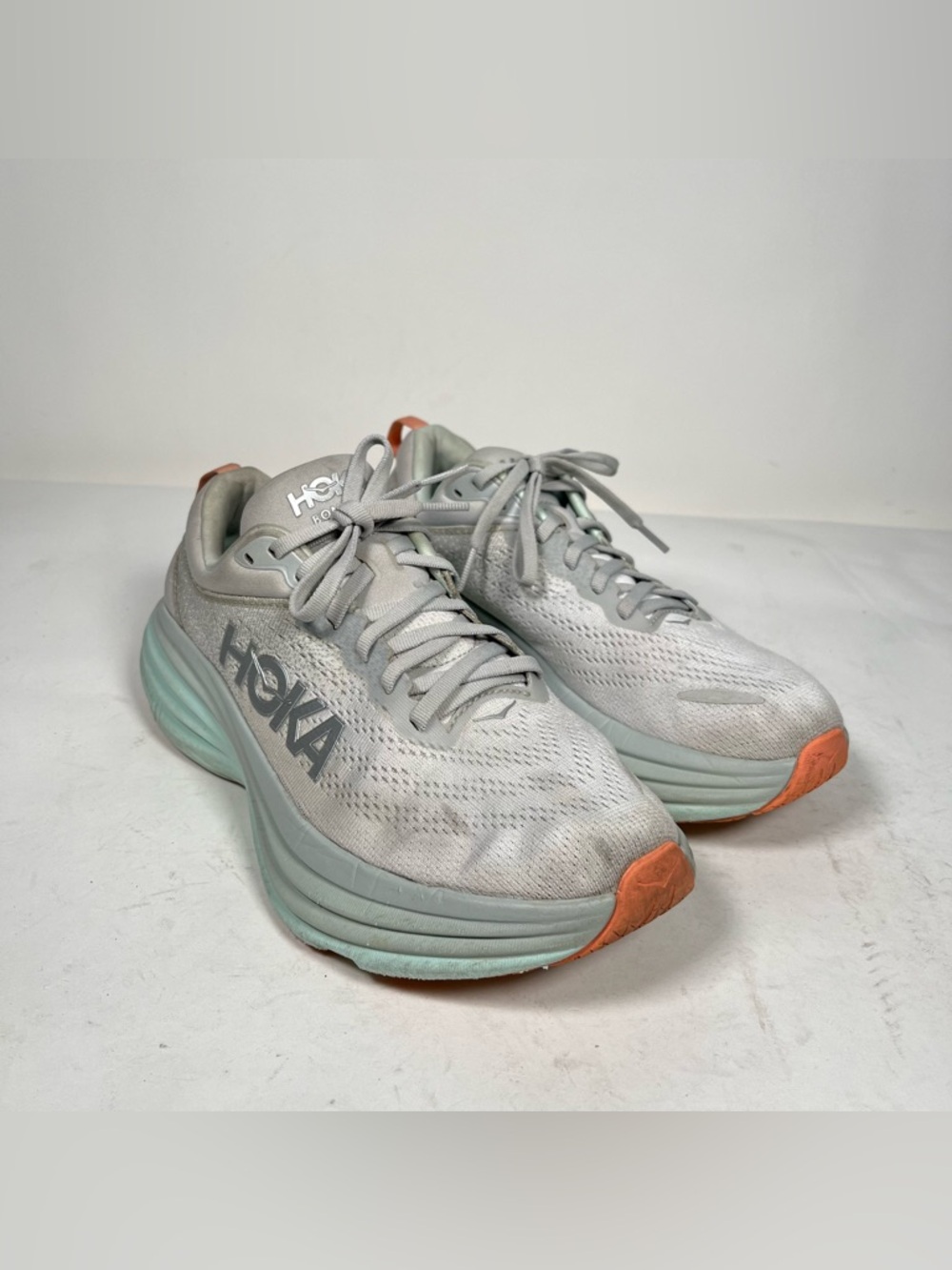 Hoka One One Bondi 8 Women’s Size 9 B Stardust Aqua Breeze 1127952-SQB